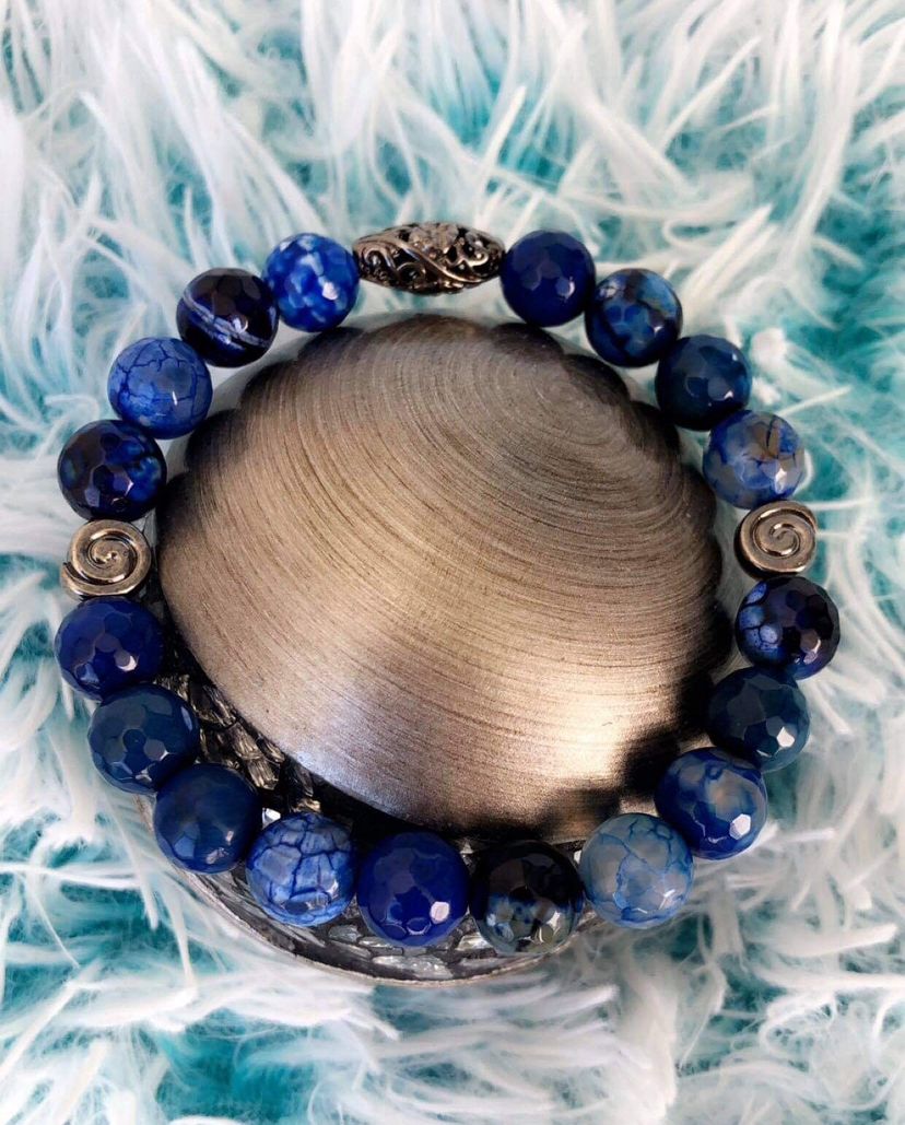 Blue Focus Bracelet Bead