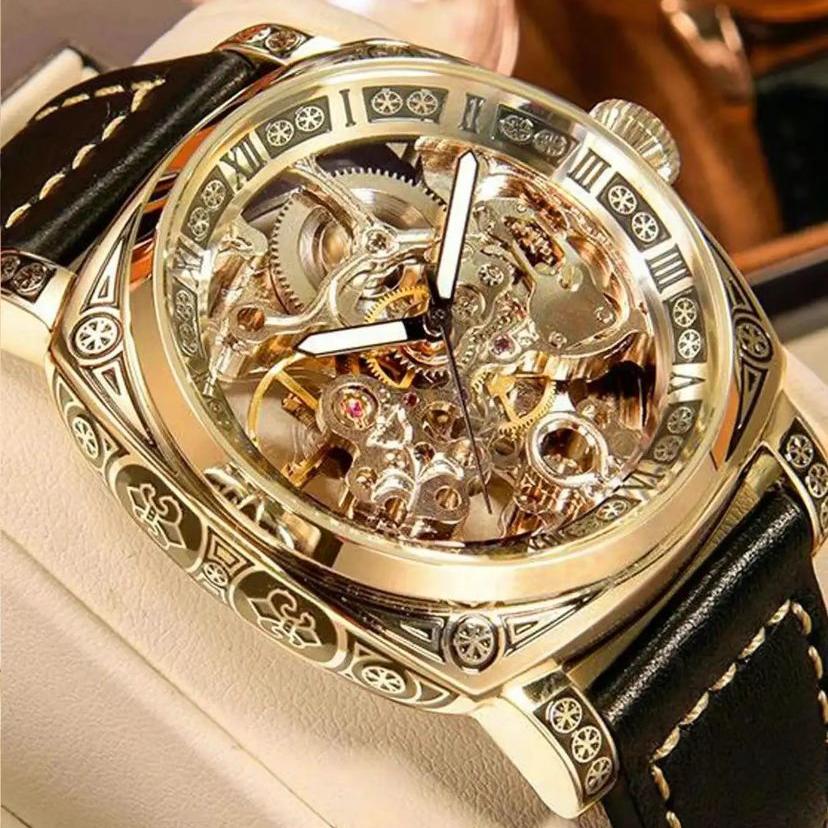 Men Solid Luxury Automatic Watch
