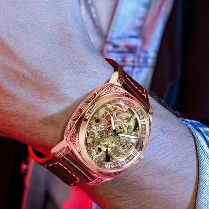 Men Solid Luxury Automatic Watch